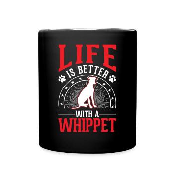 La vie est meilleure avec un whippet - Mug uni - noir - Devant