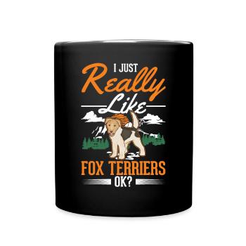 I just like fox terriers - Full Colour Mug - black - Front