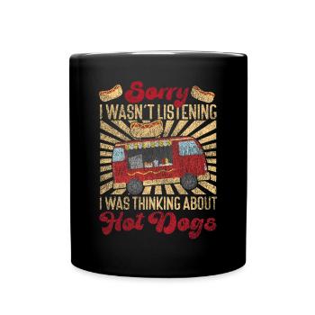 Hot Dog Adult Girl Vintage Sorry I - Tasse einfarbig - Schwarz - Vorne