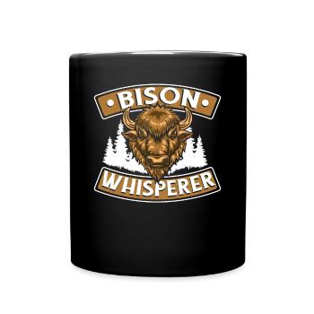 Bison chuchoteur Bison de bison bison d’Amérique Bovinae - Mug uni - noir - Devant