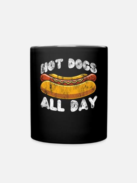 Hot Dog Adult Vintage Hot Dogs All - Tasse einfarbig - Schwarz