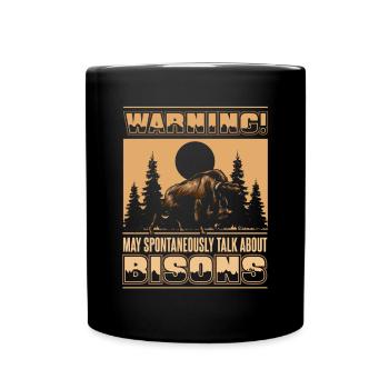Peut parler spontanément des bisons Buffalo - Mug uni - noir - Devant