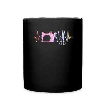 Sewing Heartbeat Heart Sewing Machine - Tasse einfarbig - Schwarz - Vorne