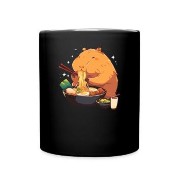 Kawaii Capybara Ramen Miso Japanische Nudel Foodie - Tasse einfarbig - Schwarz - Vorne