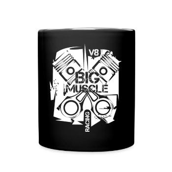 V8 Musclecar Moteur à piston Logo de voiture d’illustration - Mug uni - noir - Devant