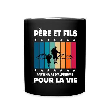 Father and Son Mountaineering Vintage Man Dad - Full Colour Mug - black - Front