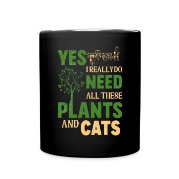 Plantes et chats Jardin Amoureux des plantes - Mug uni - noir - Devant