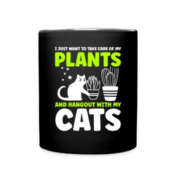 Plantes et chats Jardin Amoureux des plantes - Mug uni - noir - Devant