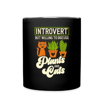 Plantes et chats Jardin Amoureux des plantes - Mug uni - noir - Devant