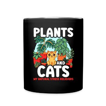 Plantes et chats Jardin Amoureux des plantes - Mug uni - noir - Devant