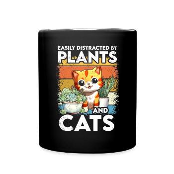 Plantes et chats Jardin Amoureux des plantes - Mug uni - noir - Devant