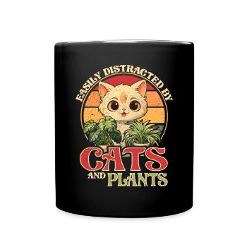 Plantes et chats Jardin Amoureux des plantes - Mug uni - noir - Devant