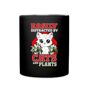 Plantes et chats Jardin Amoureux des plantes - Mug uni - noir - Devant