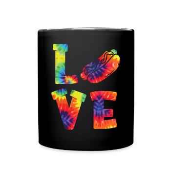 Hot Dog Adulte Tie Dye des années 80 des années 90 - Mug uni - noir - Devant