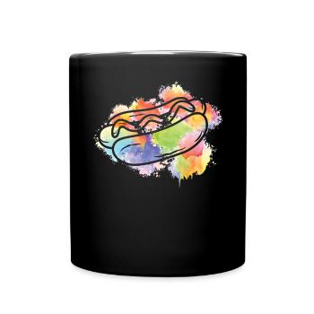 Hot-dog Adulte Aquarelle - Mug uni - noir - Devant