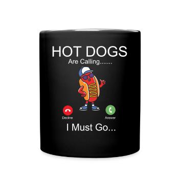 Hot Dog Adult Phone Display Hot - Full Colour Mug - black - Front