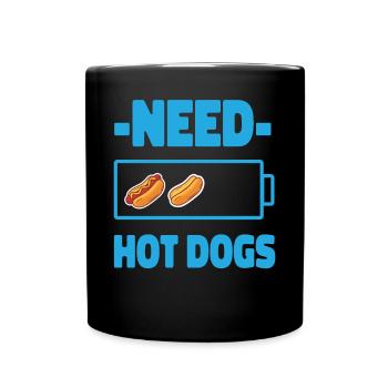 Hot Dog Adult Battery Need Hot - Tasse einfarbig - Schwarz - Vorne
