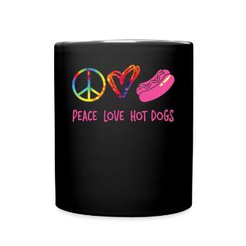 Hot Dog Adulte Tie Dye Peace Love - Mug uni - noir - Devant