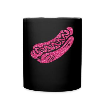 Hot Dog Adult Pink Diamonds - Tasse einfarbig - Schwarz - Vorne