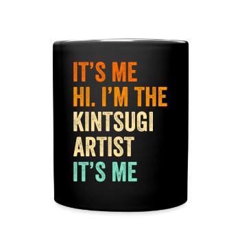 Conception japonaise de réparation de l’or Kintsukuroi - Mug uni - noir - Devant