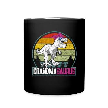 Omasaurus T Rex Dinosaurier Oma Nana - Tasse einfarbig - Schwarz - Vorne