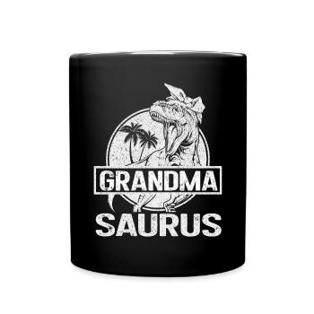 Omasaurus T Rex Dinosaurier Oma Nana - Tasse einfarbig - Schwarz - Vorne