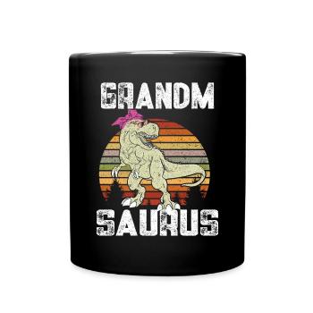 Omasaurus T Rex Dinosaurier Oma Nana - Tasse einfarbig - Schwarz - Vorne