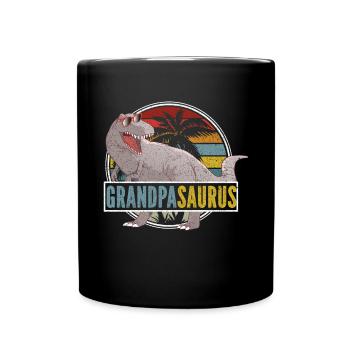 Opasaurus T Rex Dinosaur Grandpa Saurus - Full Colour Mug - black - Front