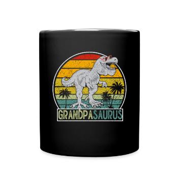 Opasaurus T Rex Dinosaur Grandpa Saurus - Full Colour Mug - black - Front