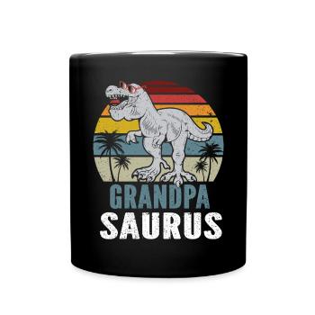 Opasaurus T Rex Dinosaur Grandpa Saurus - Full Colour Mug - black - Front
