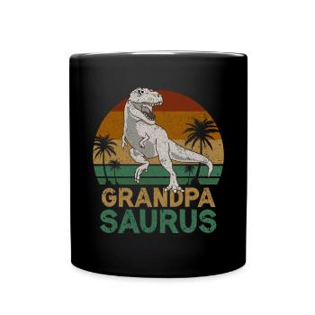 Opasaurus T Rex Dinosaur Grandpa Saurus - Full Colour Mug - black - Front