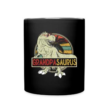 Opasaurus T Rex Dinosaur Grandpa Saurus - Full Colour Mug - black - Front