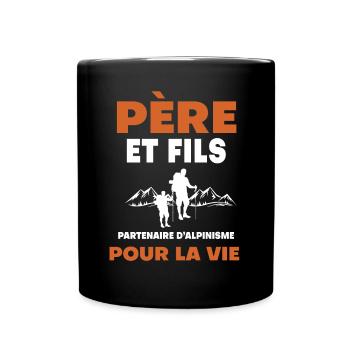 Father Son Mountaineering Duo Man Dad - Full Colour Mug - black - Front