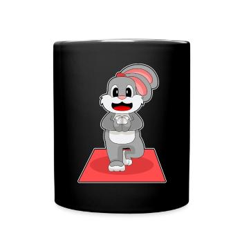 Lapin Yoga Fitness Gymnastique - Mug uni - noir - Devant