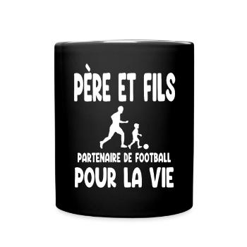 football père et fils partenaire pour la vie papa - Mug uni - noir - Devant