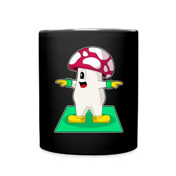 Mushroom Yoga Fitness Gymnastique - Mug uni - noir - Devant