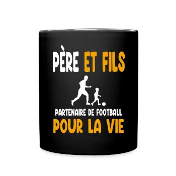 football père et fils partenaire vie papa - Mug uni - noir - Devant