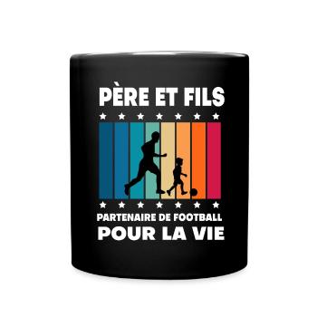 Father and Son Football Vintage Man Dad - Full Colour Mug - black - Front