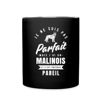 Berger belge malinois idée cadeau - Mug uni - noir - Devant