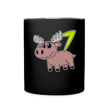 Motif 7e anniversaire de l’orignal - Sept ans - Mug uni - noir - Devant