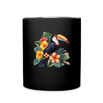 vintage Toucan birds toucan - Tasse einfarbig - Schwarz - Vorne