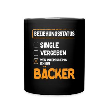 Baker Relationship Status Back Baked Goods Baking - Full Colour Mug - black - Front