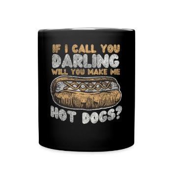 Hot Dog Adulte Vintage Si J’Appelle - Mug uni - noir - Devant
