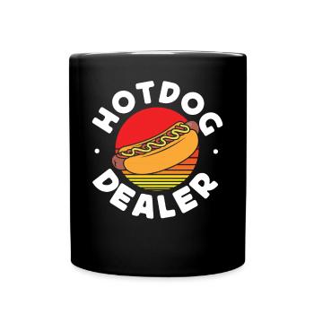 Hot Dog Adult Retro Hot Dog Dealer - Tasse einfarbig - Schwarz - Vorne