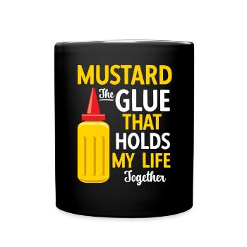 Senf Mustard - Tasse einfarbig - Schwarz - Vorne