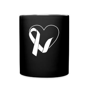 Ruban blanc du Mois de la sensibilisation au cancer du poumon - Mug uni - noir - Devant