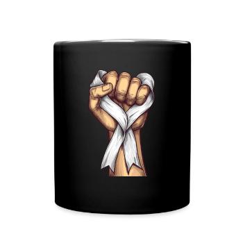 Lungenkrebs-Bewusstseinsmonat Weiße Schleife - Tasse einfarbig - Schwarz - Vorne