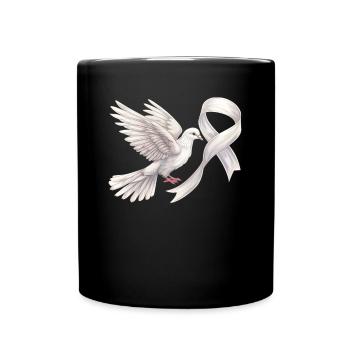 Lungenkrebs-Bewusstseinsmonat Weiße Schleife - Tasse einfarbig - Schwarz - Vorne