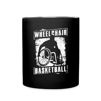 Rollstuhl Basketball Geschenk - Tasse einfarbig - Schwarz - Vorne