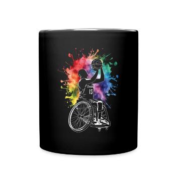 Rollstuhl Basketball Geschenk - Tasse einfarbig - Schwarz - Vorne
